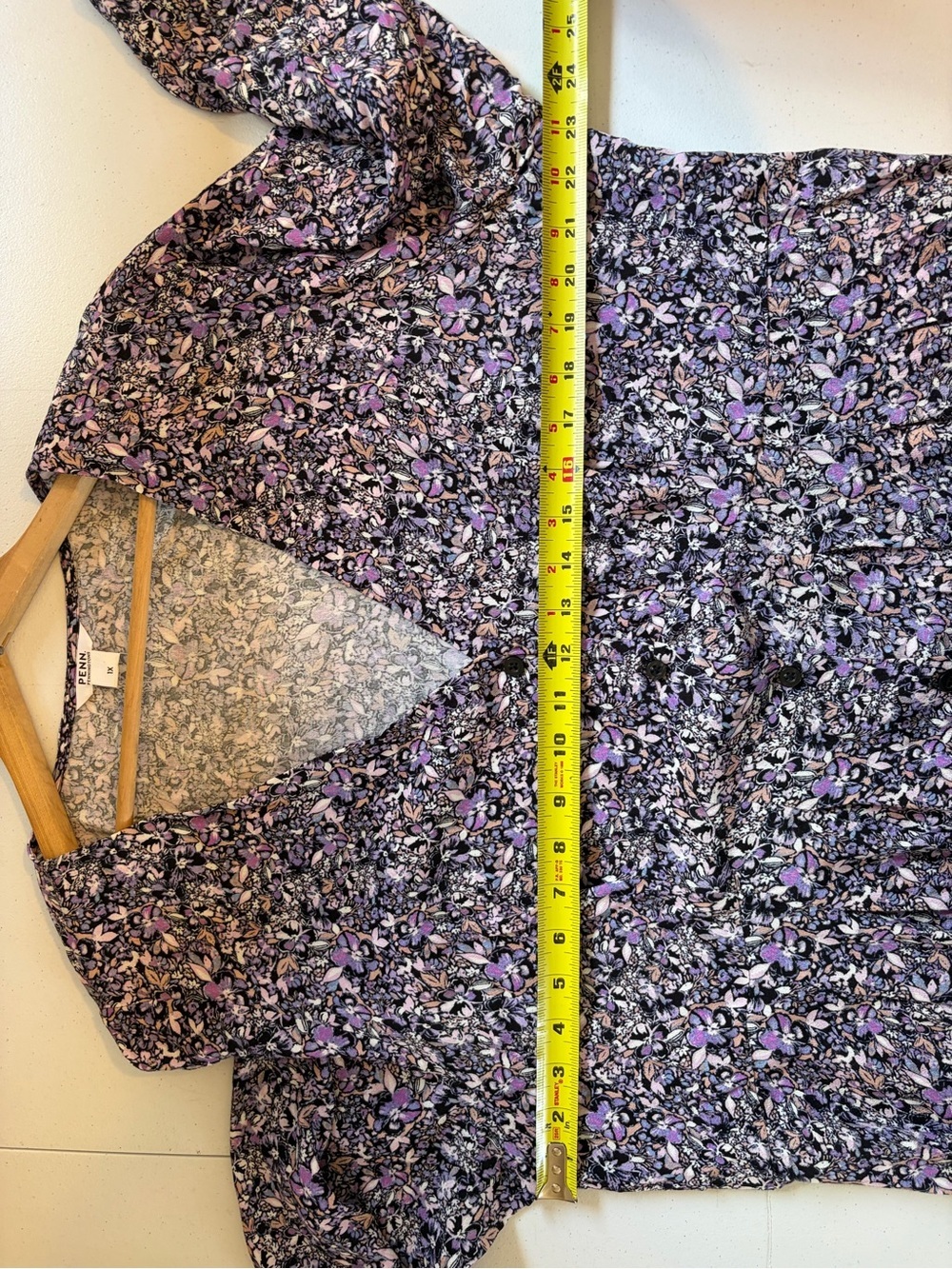 Penningtons 1X Floral Fit & Flare Dress Long Sleeve V Neck A-Line Wedding Guest - Picture 10 of 11